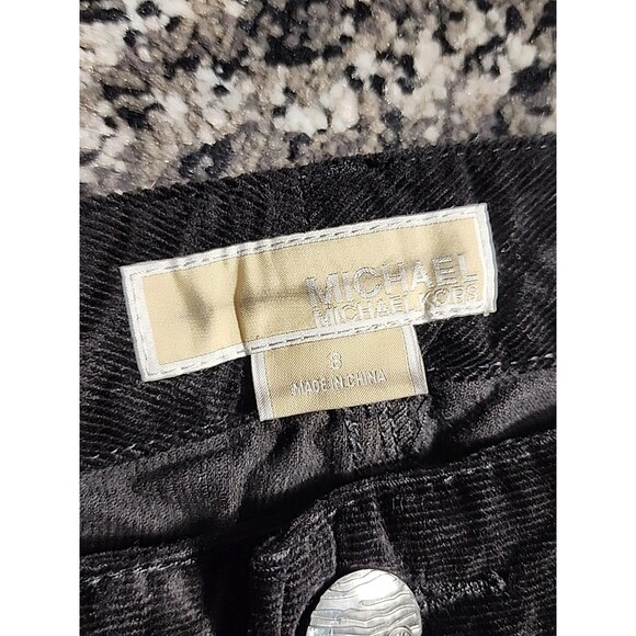 Michael Kors Corduroy Straight Leg Mid-Rise Pants Black Size 8 Office Casual - Picture 3 of 9